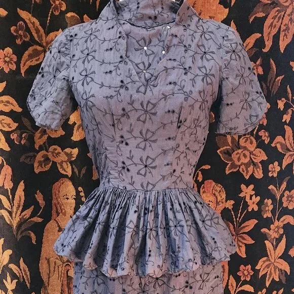 Vintage | Dresses | 94s Eyelet Peplum Dress | Poshmark Vintage | Dresses | 94s Eyelet Peplum Dress | Poshmark